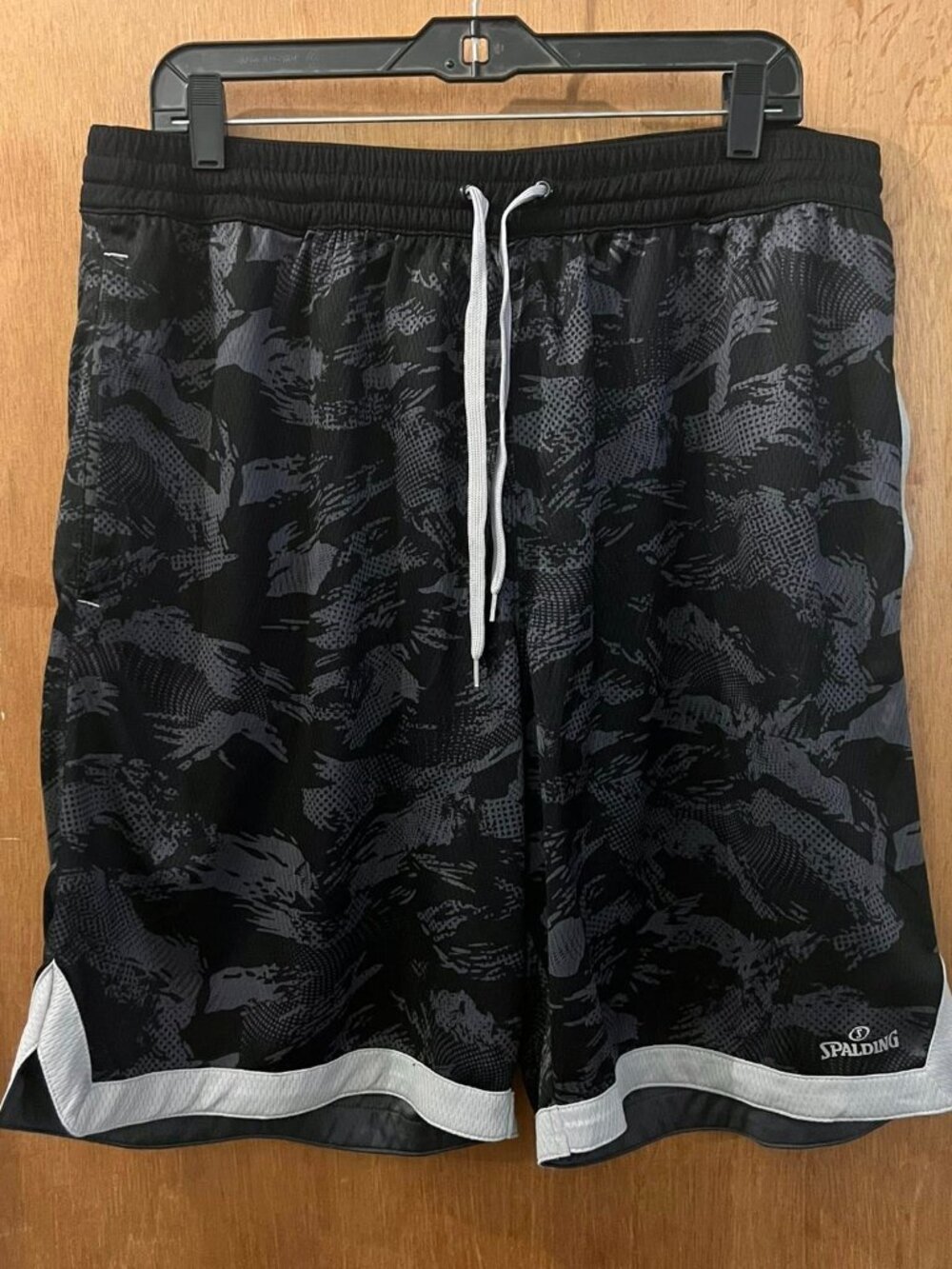 Size XL - Spalding - Men's Black and Gray Athletic Shorts